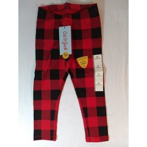 Cat & Jack Girls Leggings 2T Red Black